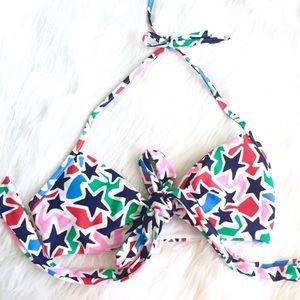 Aerie Star Tie Front Bikini Top M NWOT